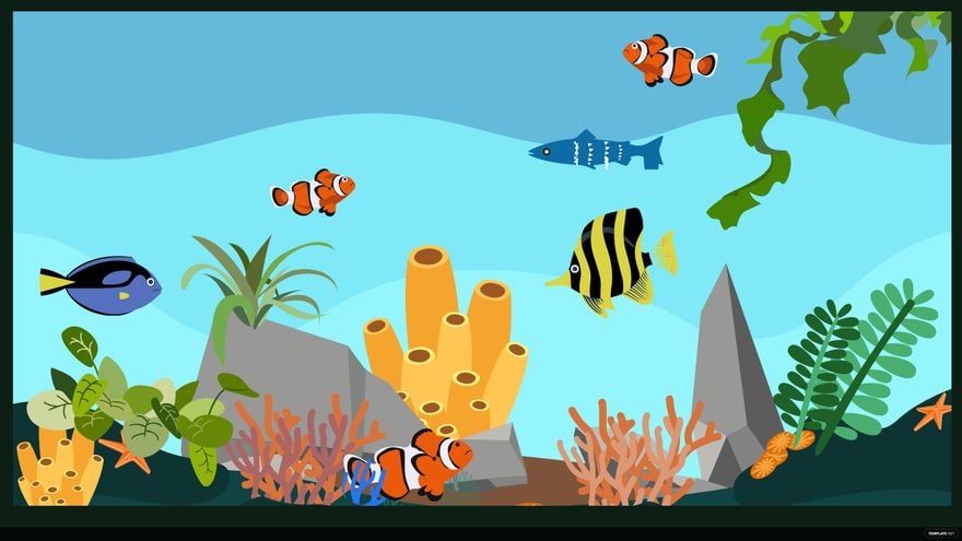 Free Tropical Aquarium Background in Illustrator, EPS, SVG, JPG, PNG