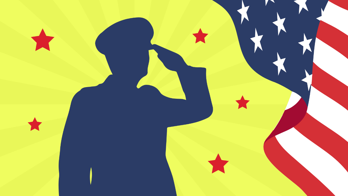 Veterans Day Yellow Background Template