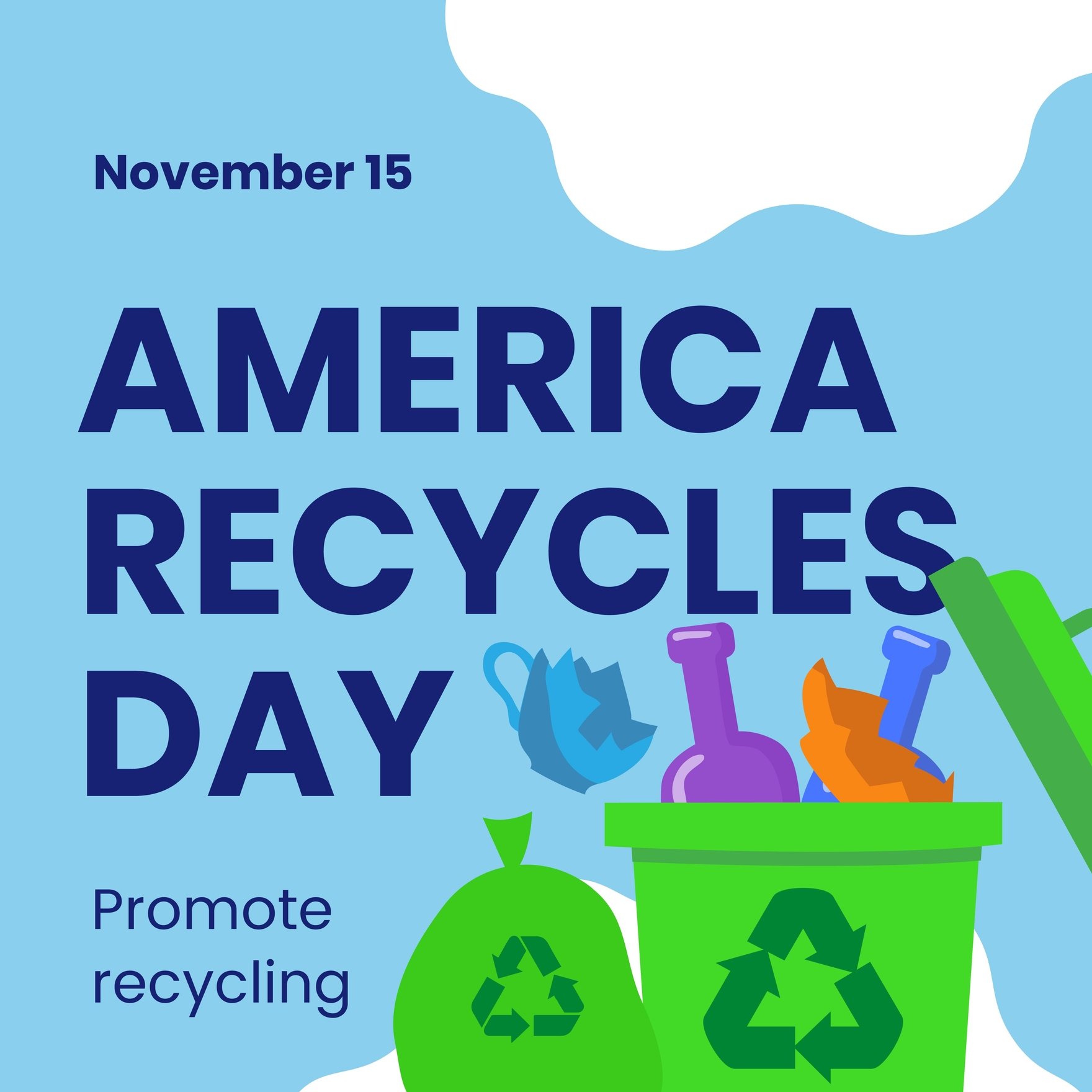 Free America Recycles Day Instagram Post in Illustrator, PSD, EPS, SVG, JPG, PNG