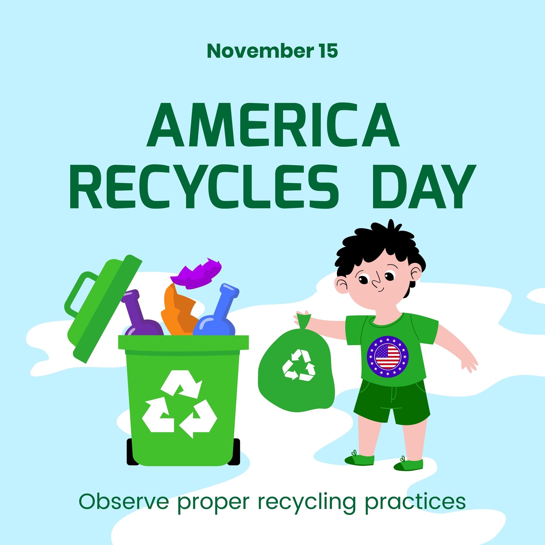 America Recycles Day FB Post in Illustrator, PSD, EPS, SVG, JPG, PNG