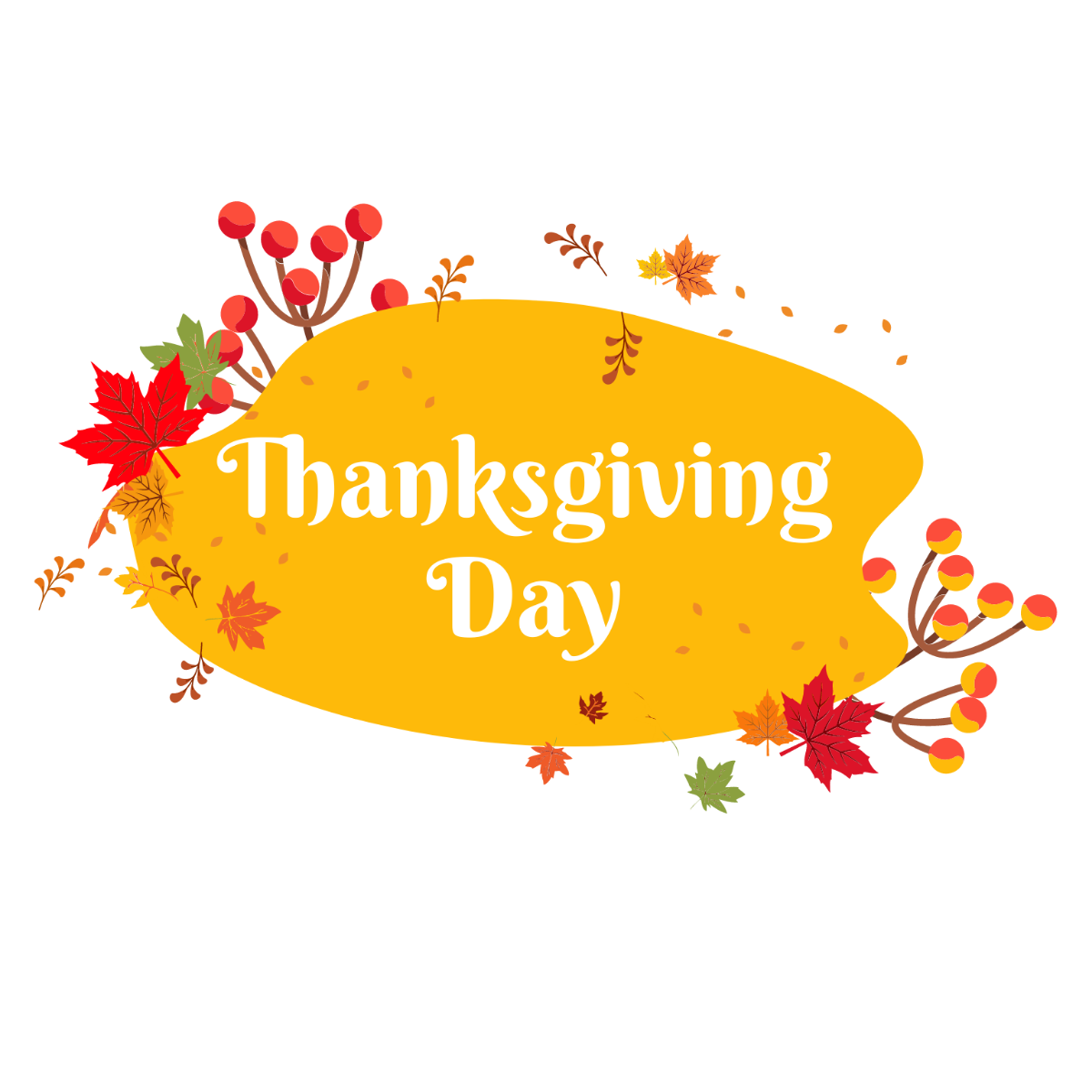 Happy Thanksgiving Day Clipart Template