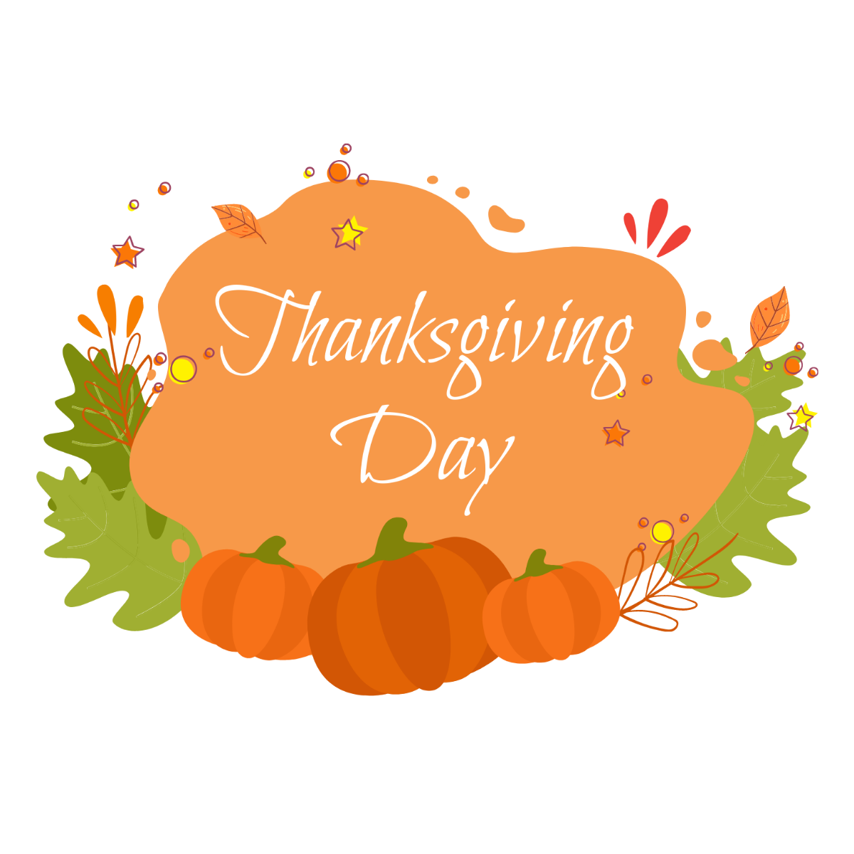Cute Thanksgiving Day Clipart Template