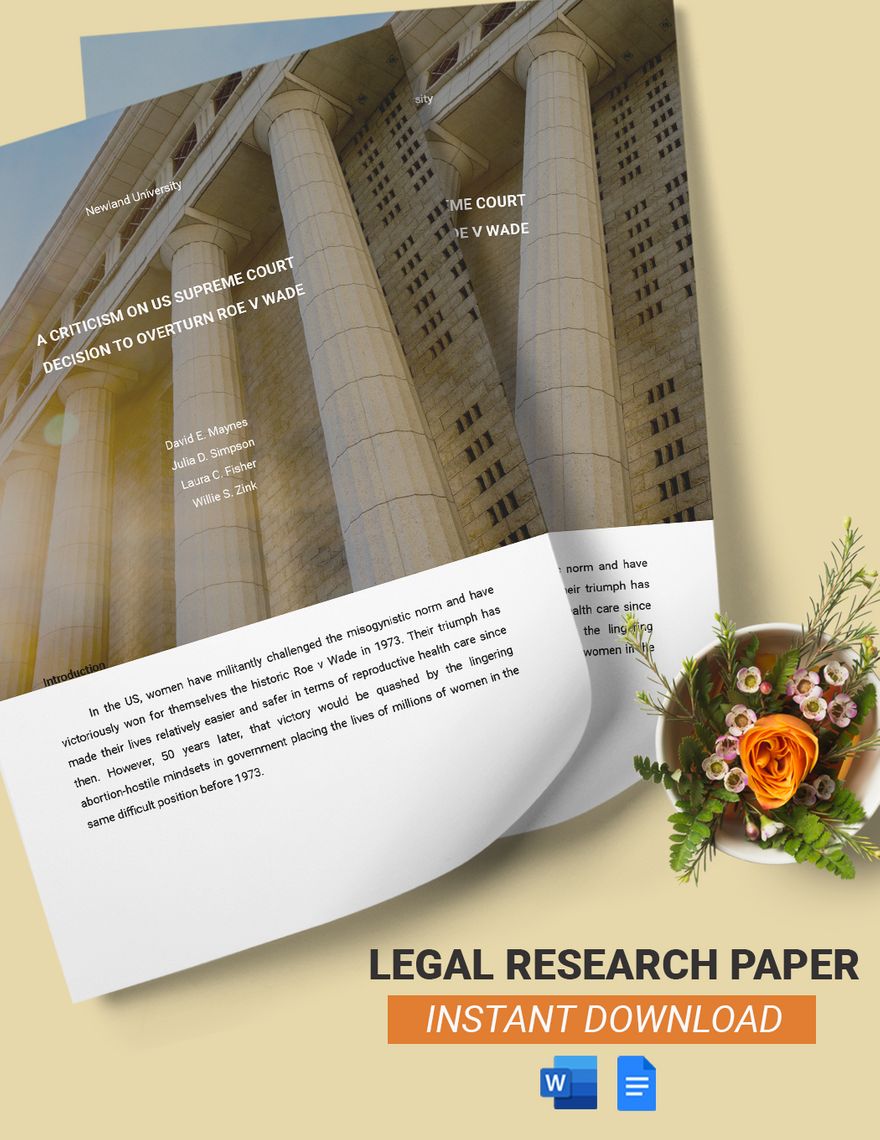 Legal Research Paper Template