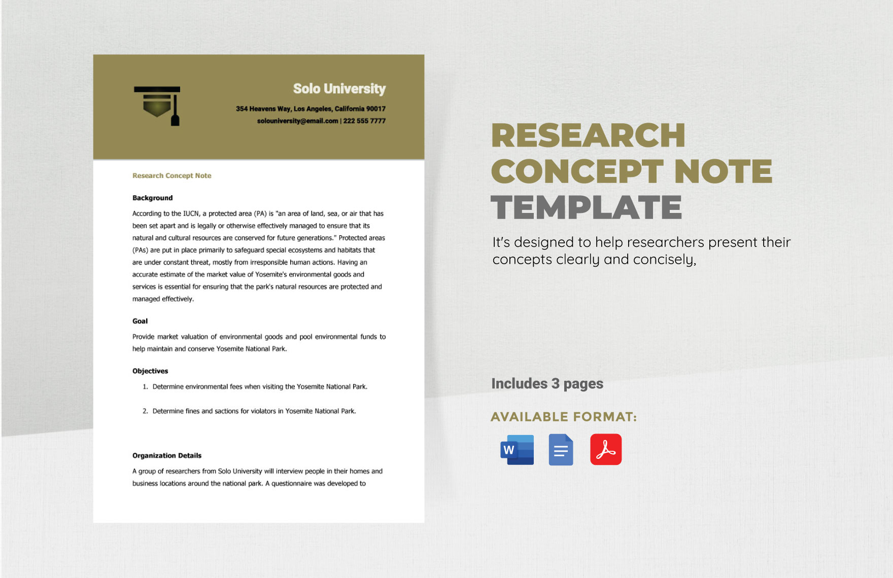 Research Concept Note Template In Word PDF Google Docs Download 
