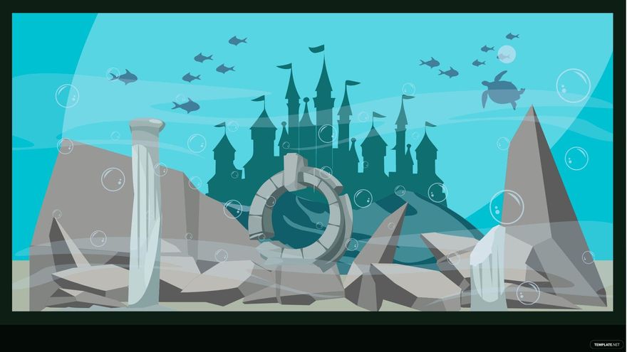 Free Atlantis Aquarium Background in Illustrator, EPS, SVG, JPG, PNG