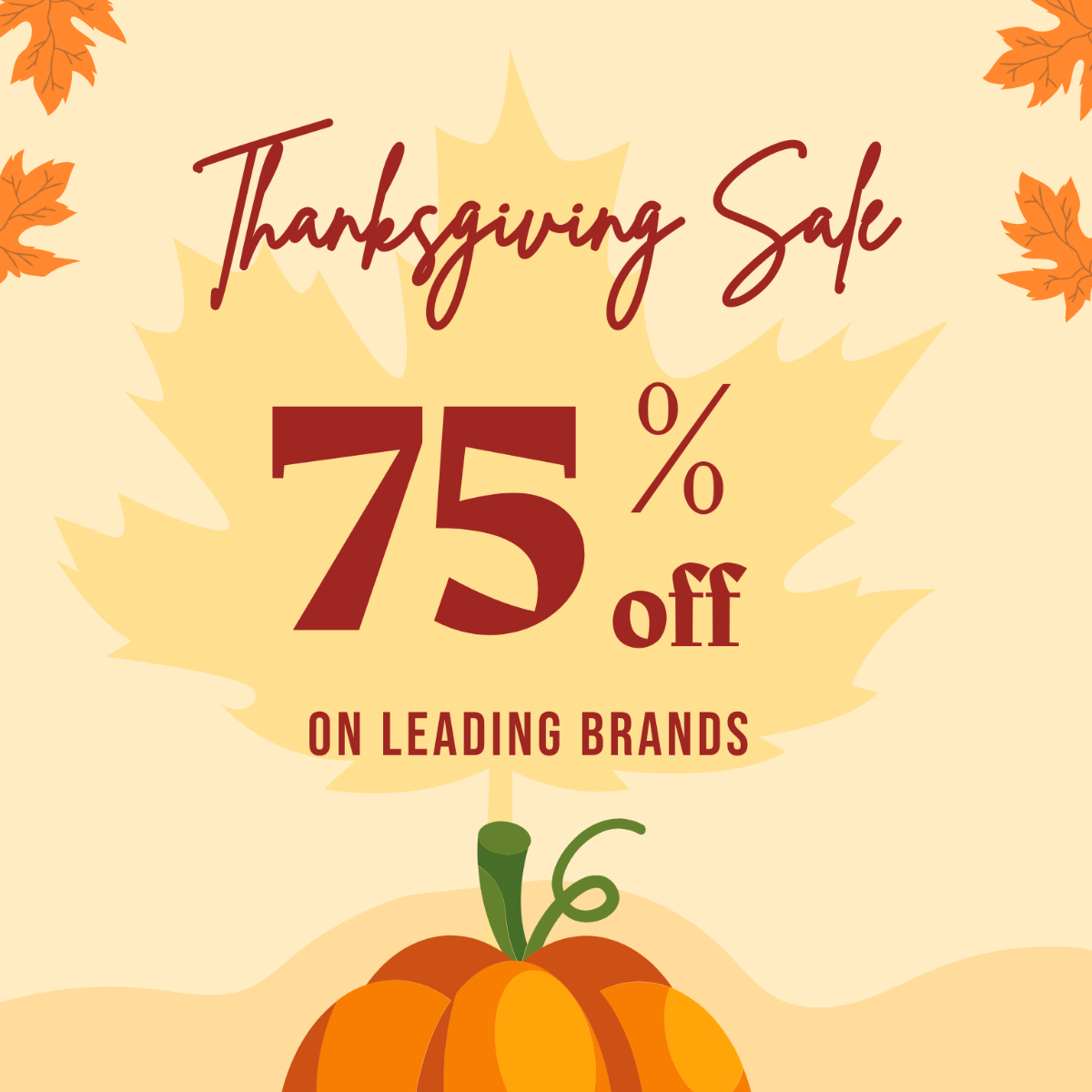 Thanksgiving Day Sale Vector Template