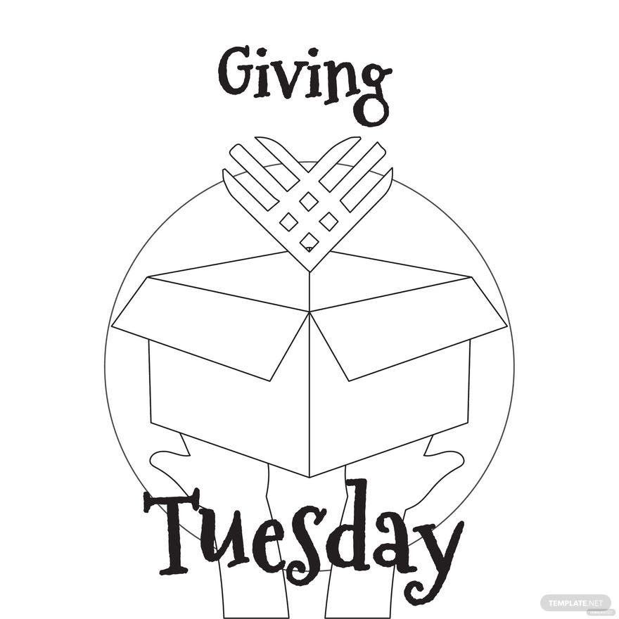 Giving Tuesday Drawing Vector