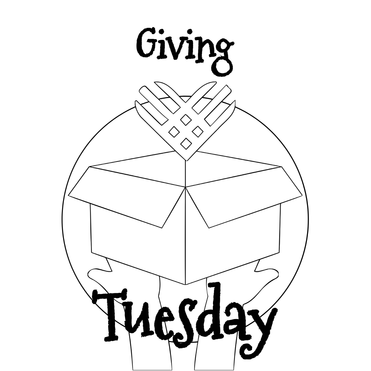 Giving Tuesday Drawing Vector