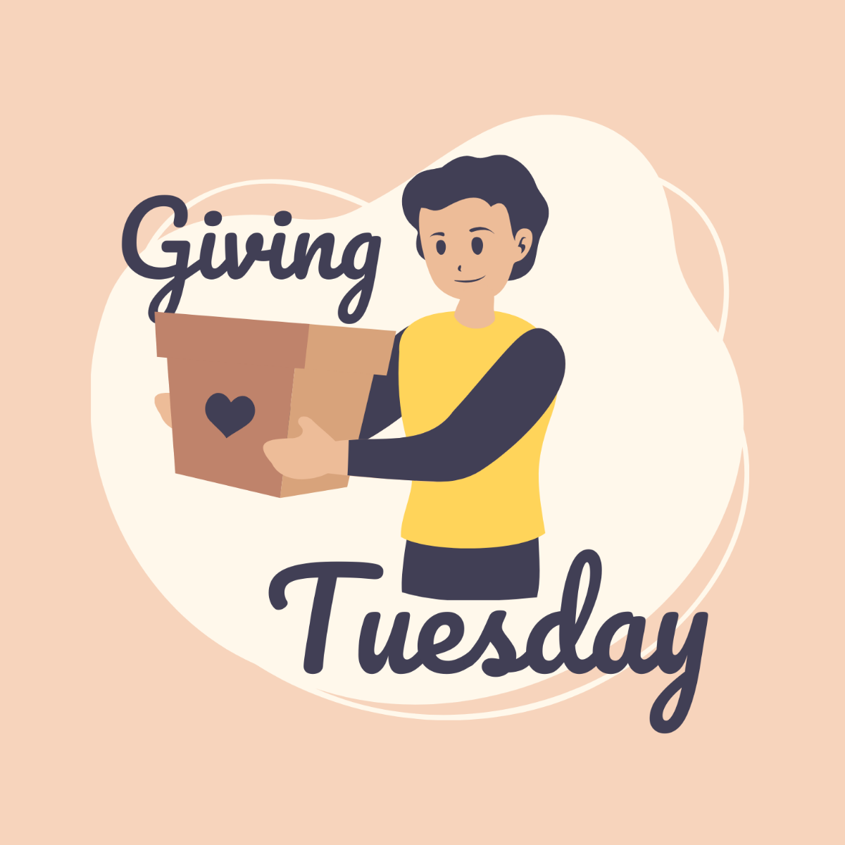 Free Giving Tuesday Cartoon Vector Template