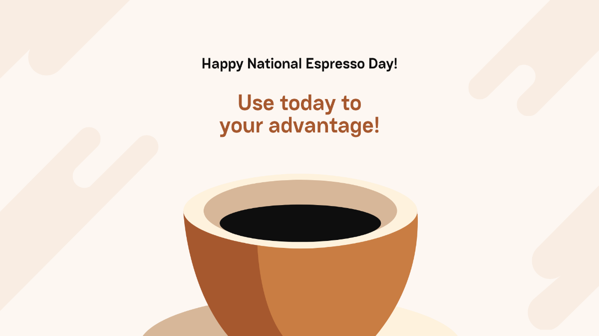 National Espresso Day Greeting Card Background Template