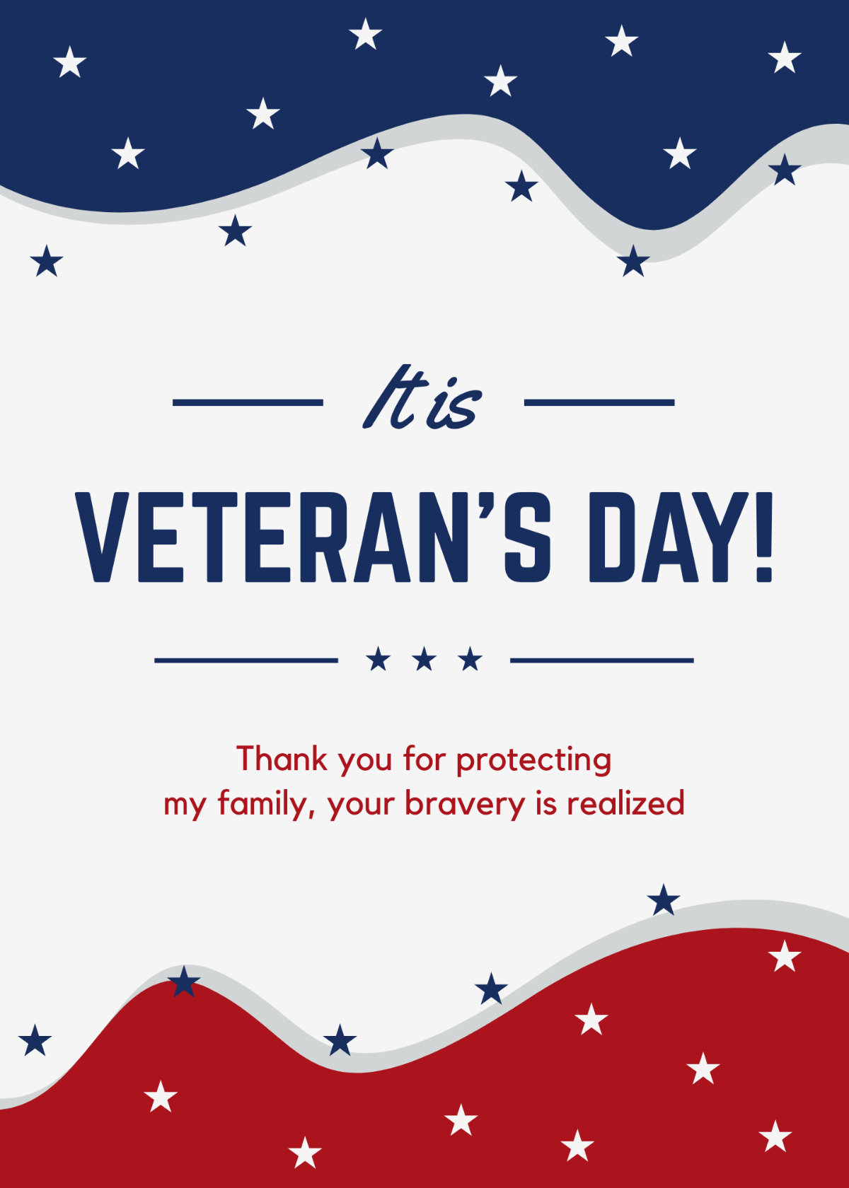Happy Veterans Day Greeting Card Template