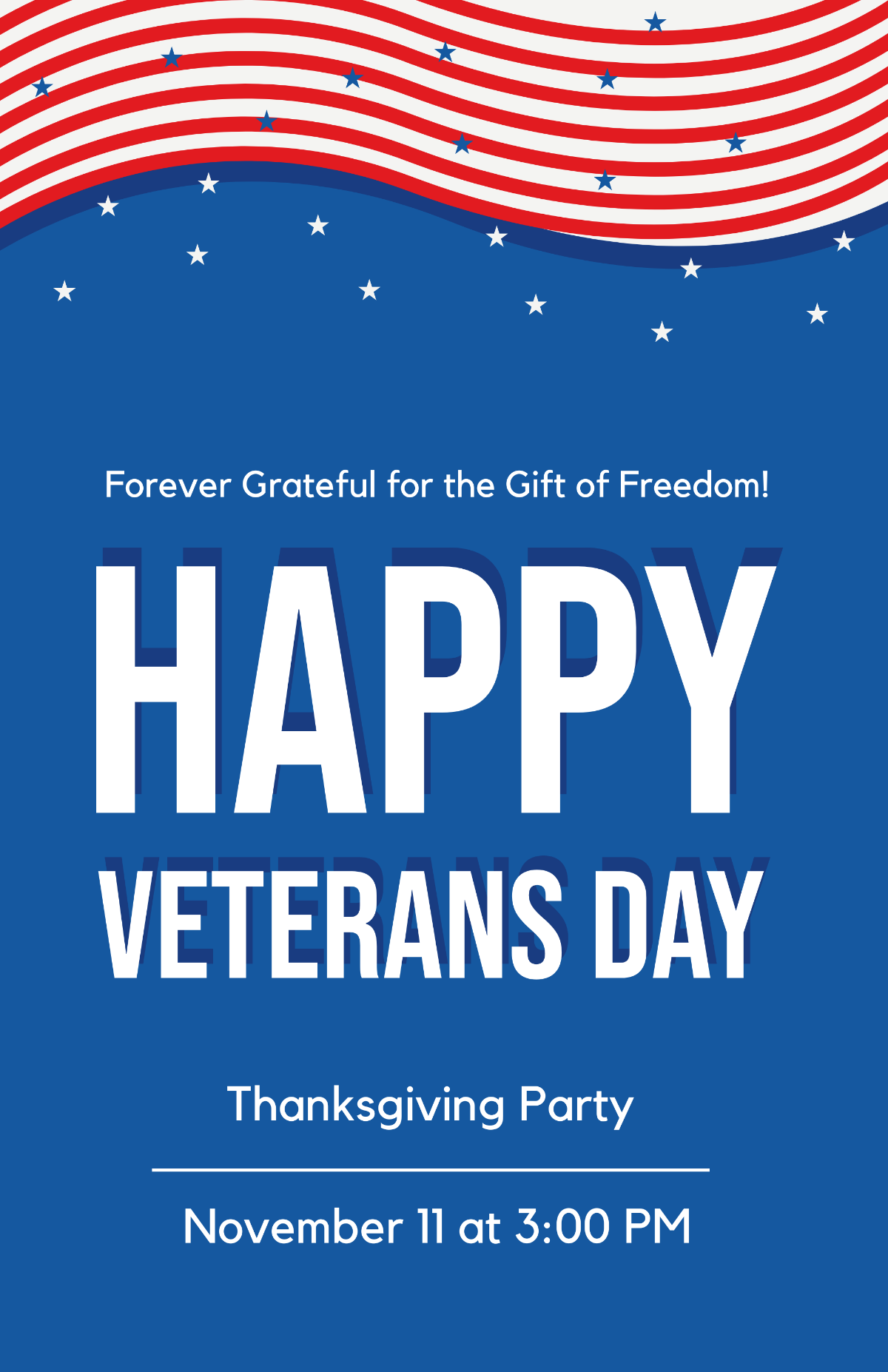 Happy Veterans Day Poster Template