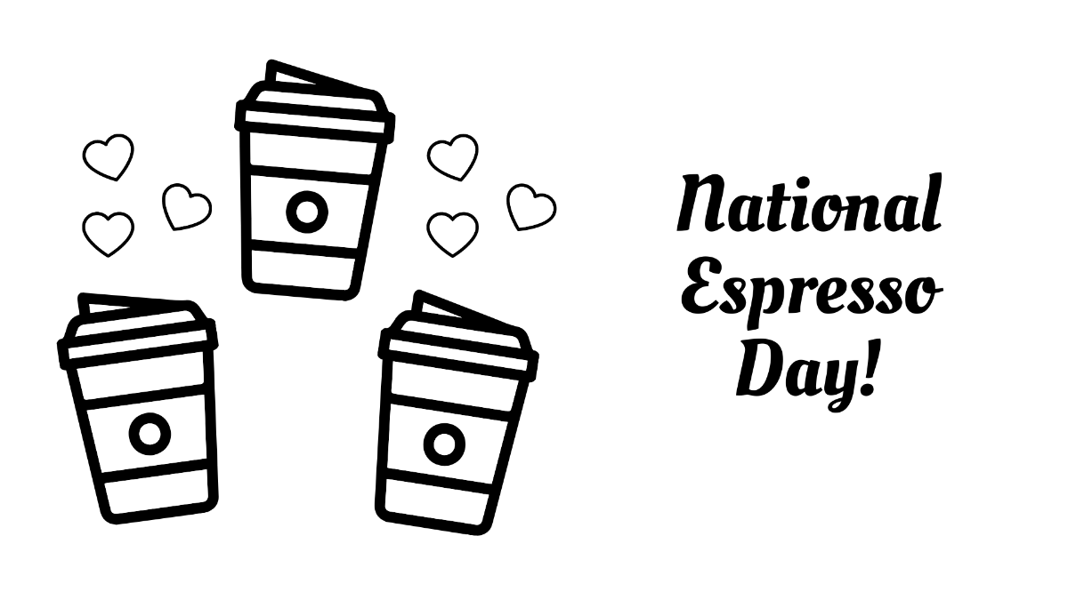 National Espresso Day Drawing Background Template