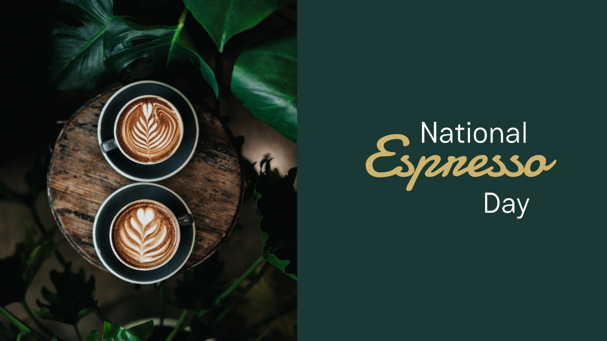 National Espresso Day Photo Background Template