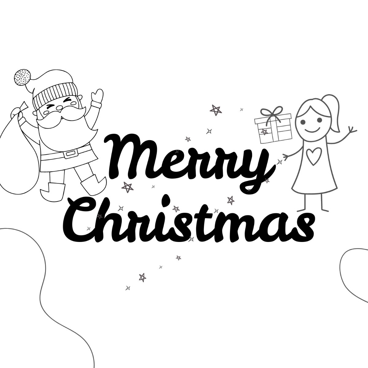 Free Kids Christmas Drawing Template