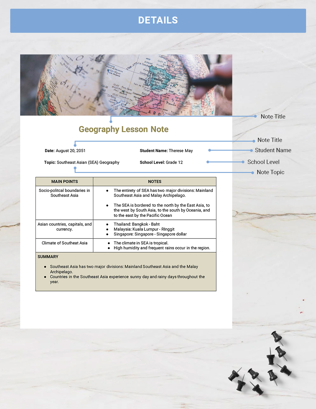 Daily Lesson Note Template - Google Docs, Word | Template.net