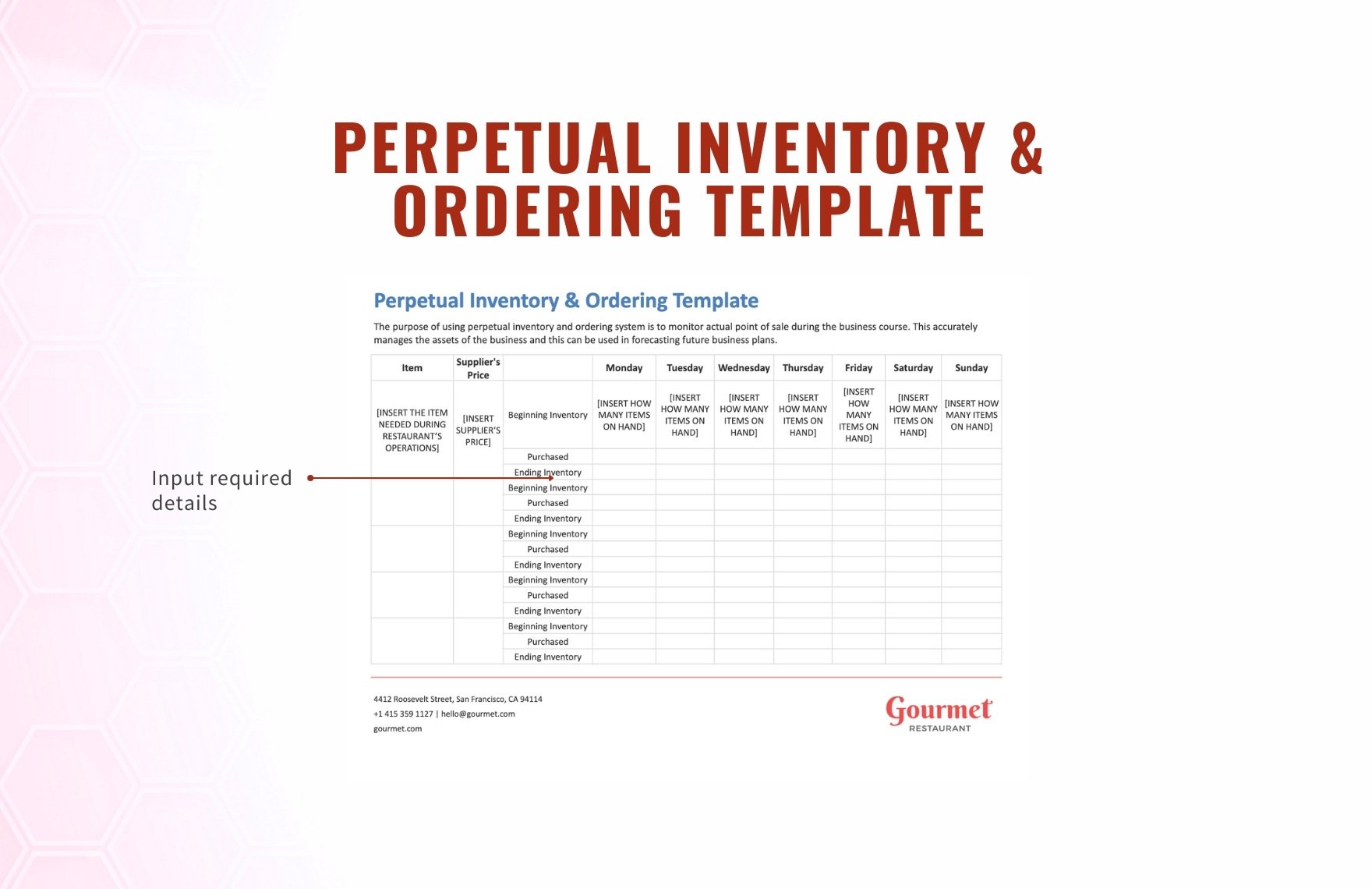 Perpetual Inventory & Ordering Template