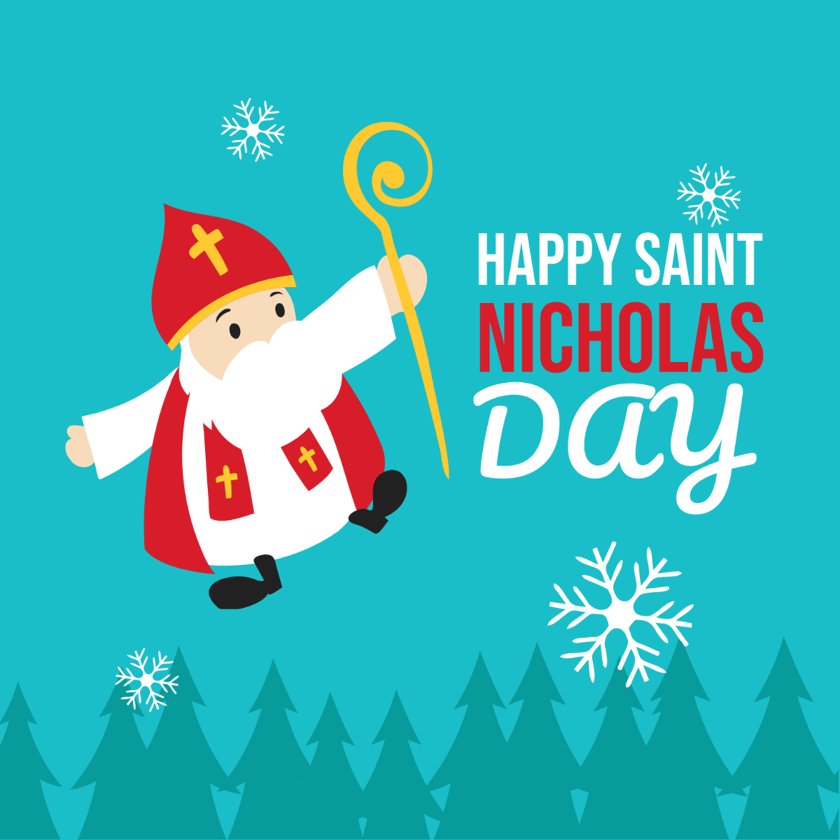 Happy Saint Nicholas Day Illustration Template
