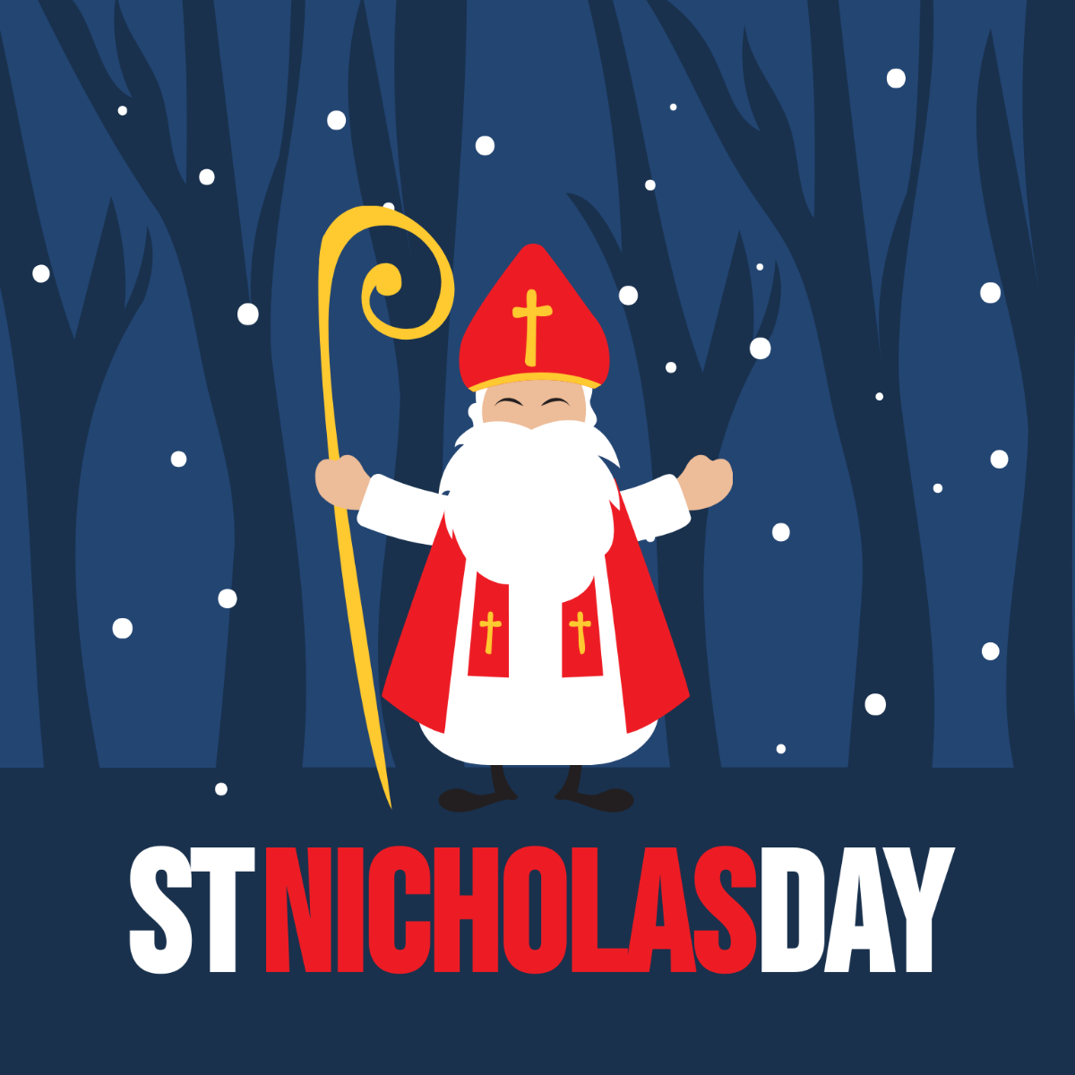 Saint Nicholas Day Illustration Template