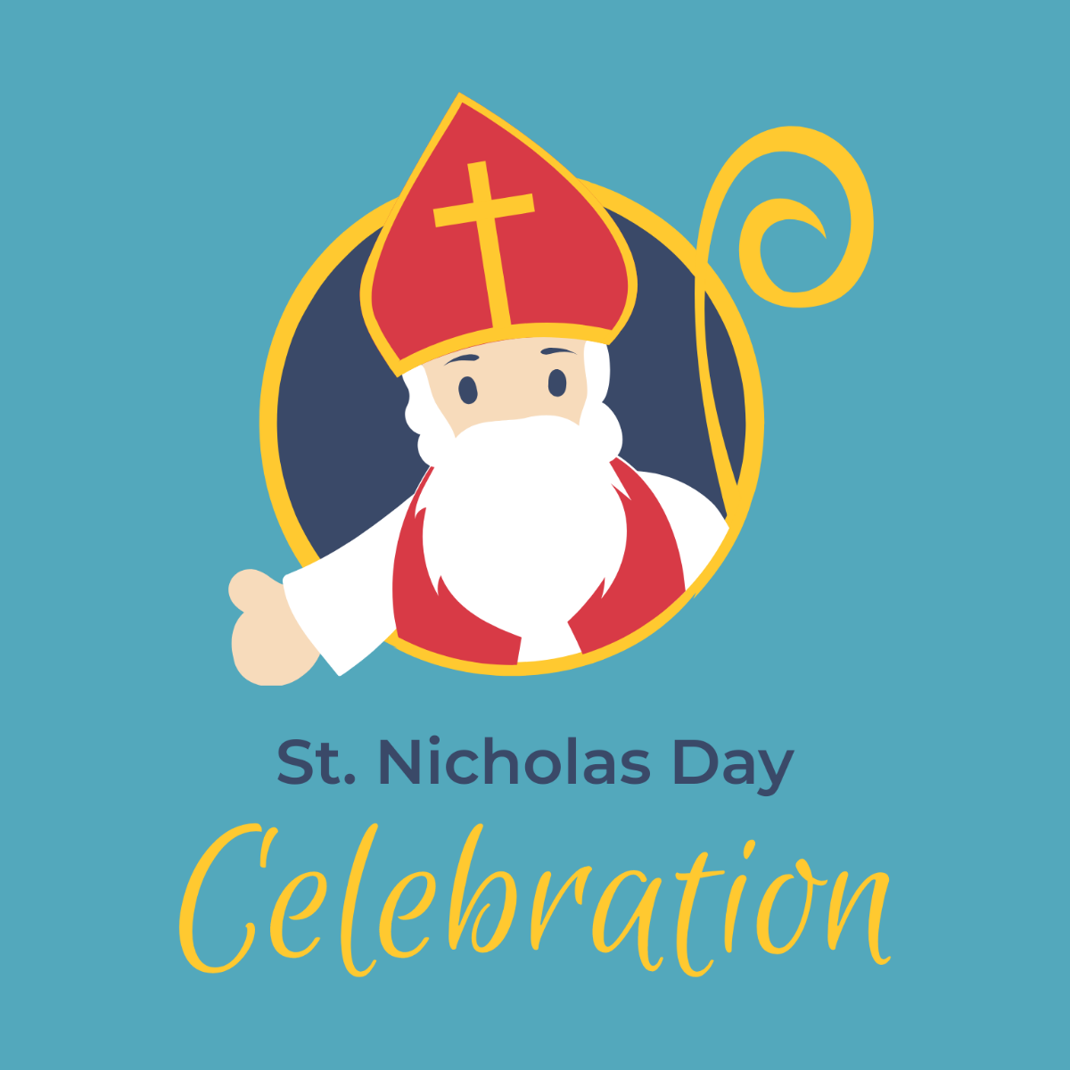 Saint Nicholas Day Celebration Vector Template