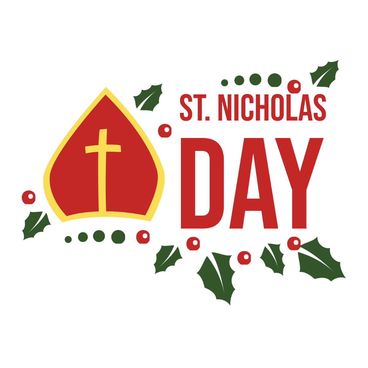 Saint Nicholas Day Clipart Vector Template