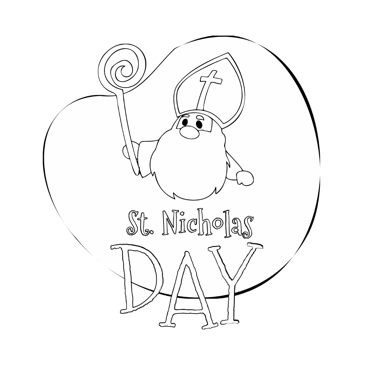 Saint Nicholas Day Drawing Vector Template