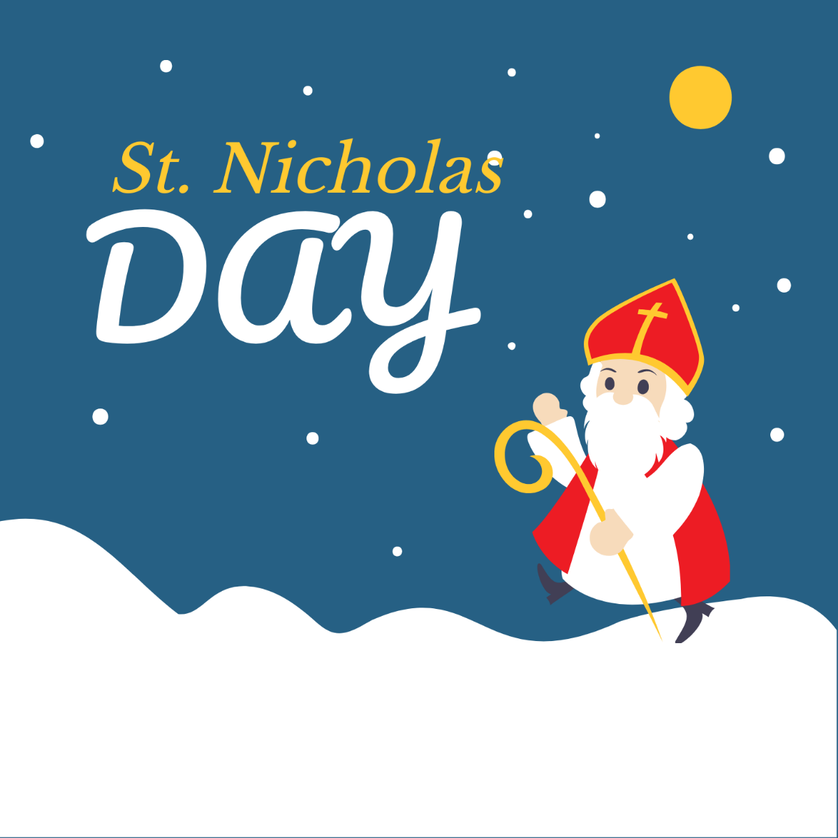 Saint Nicholas Day Cartoon Vector Template