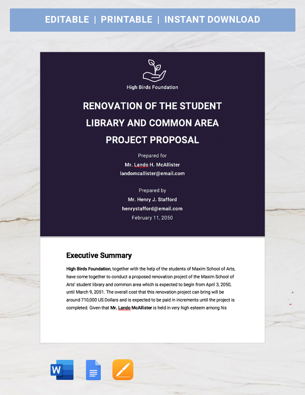 Simple Student Project Proposal 