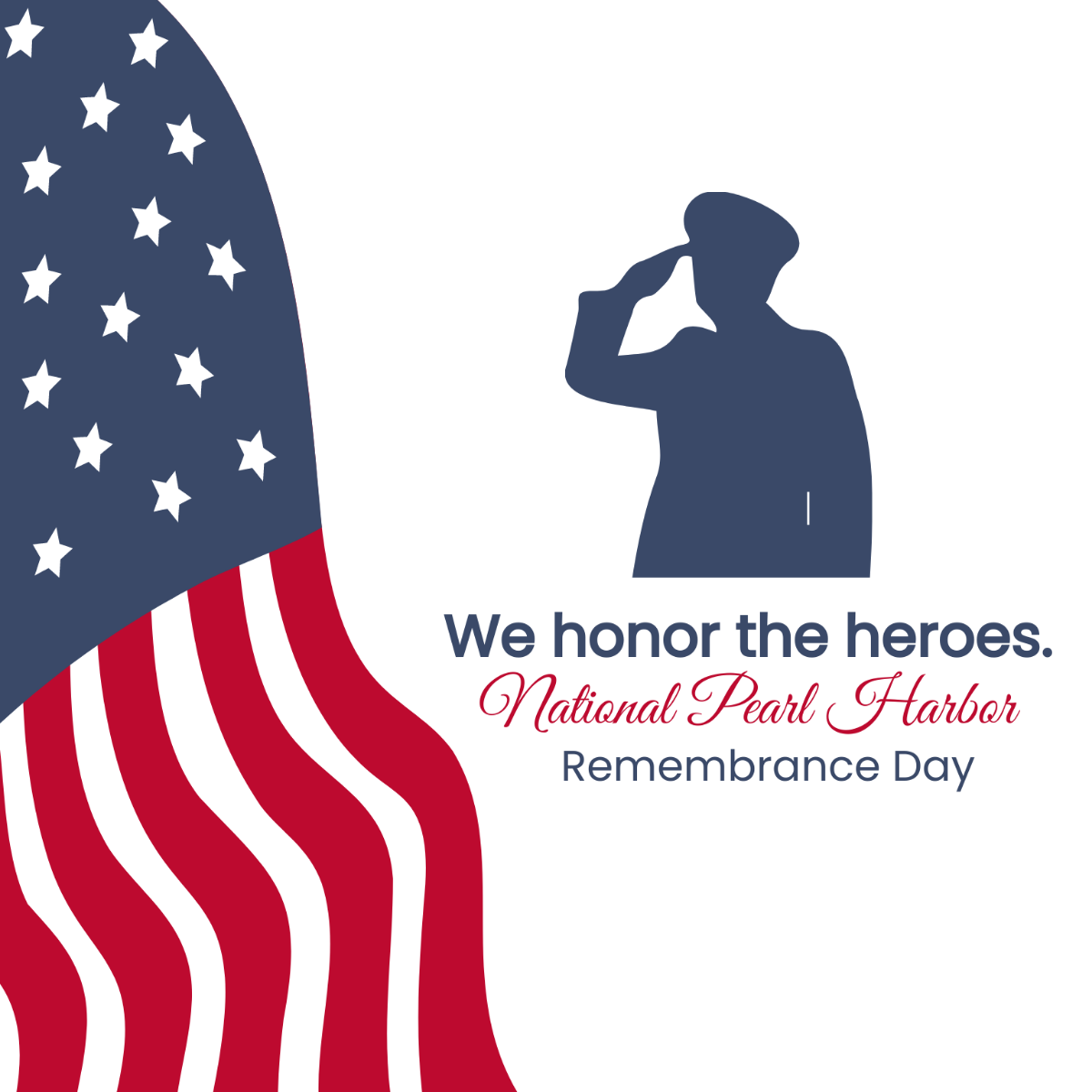 Free National Pearl Harbor Remembrance Day Flyer Vector Template