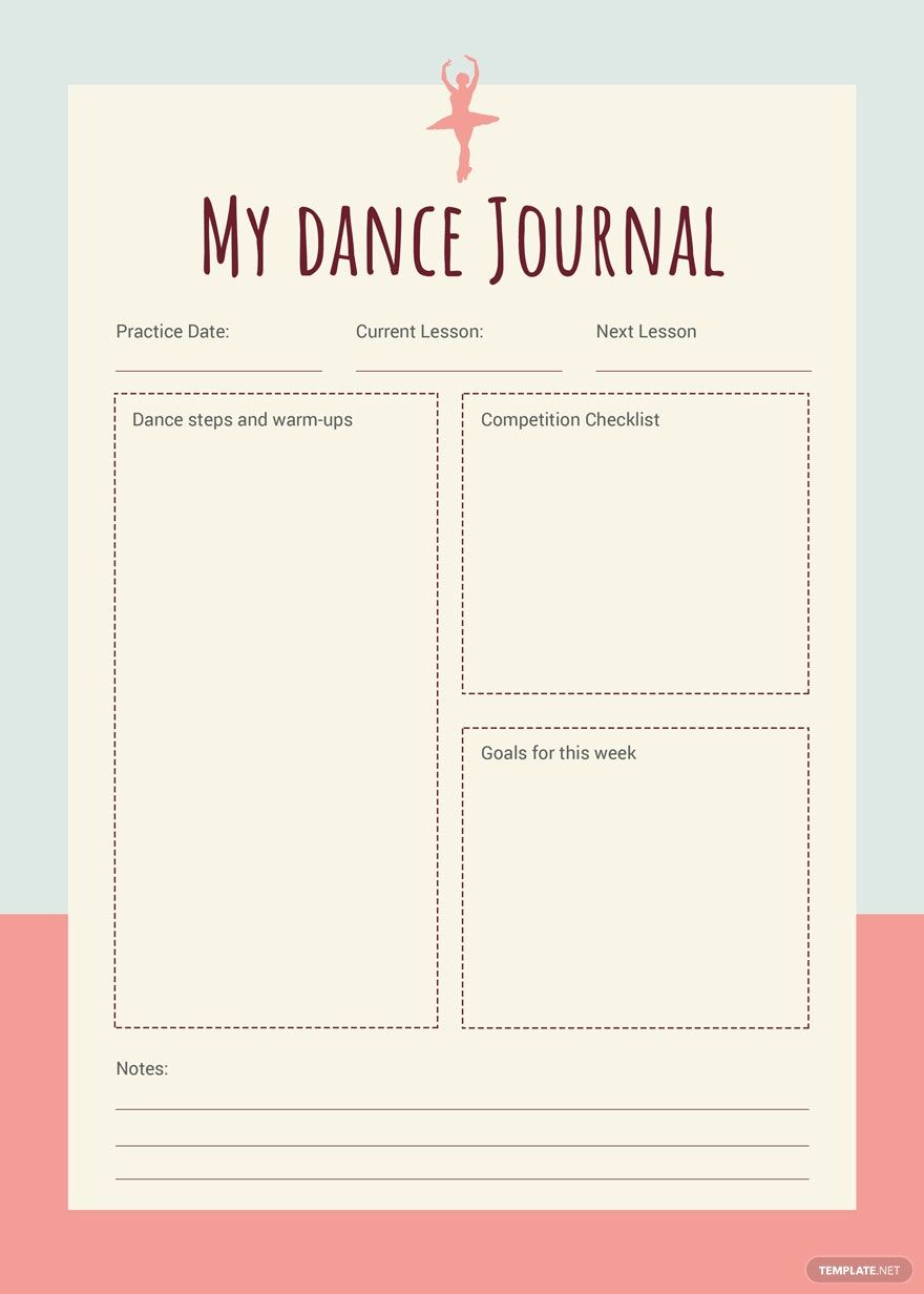Dance Journal Template