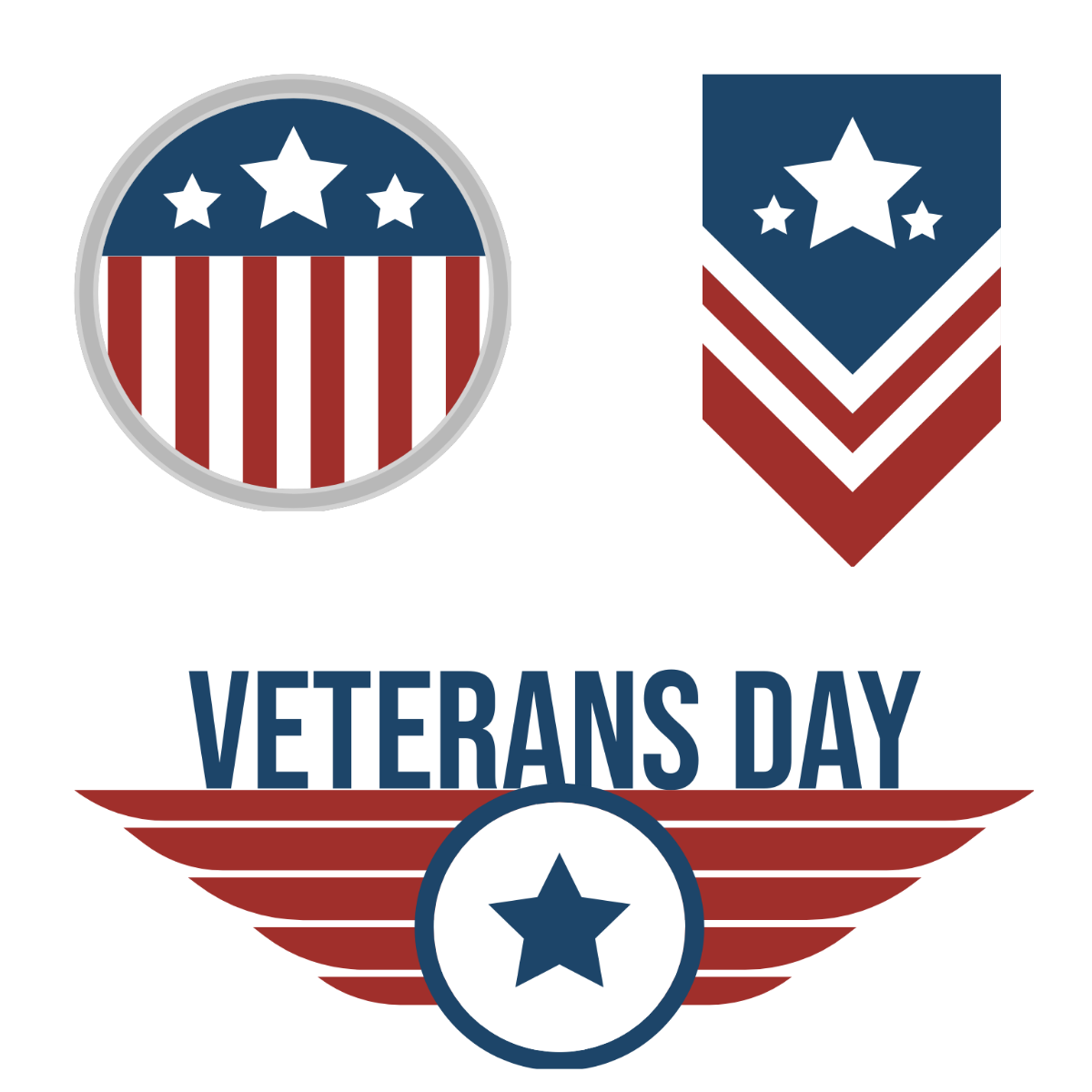 Veterans Day Sign Vector Template