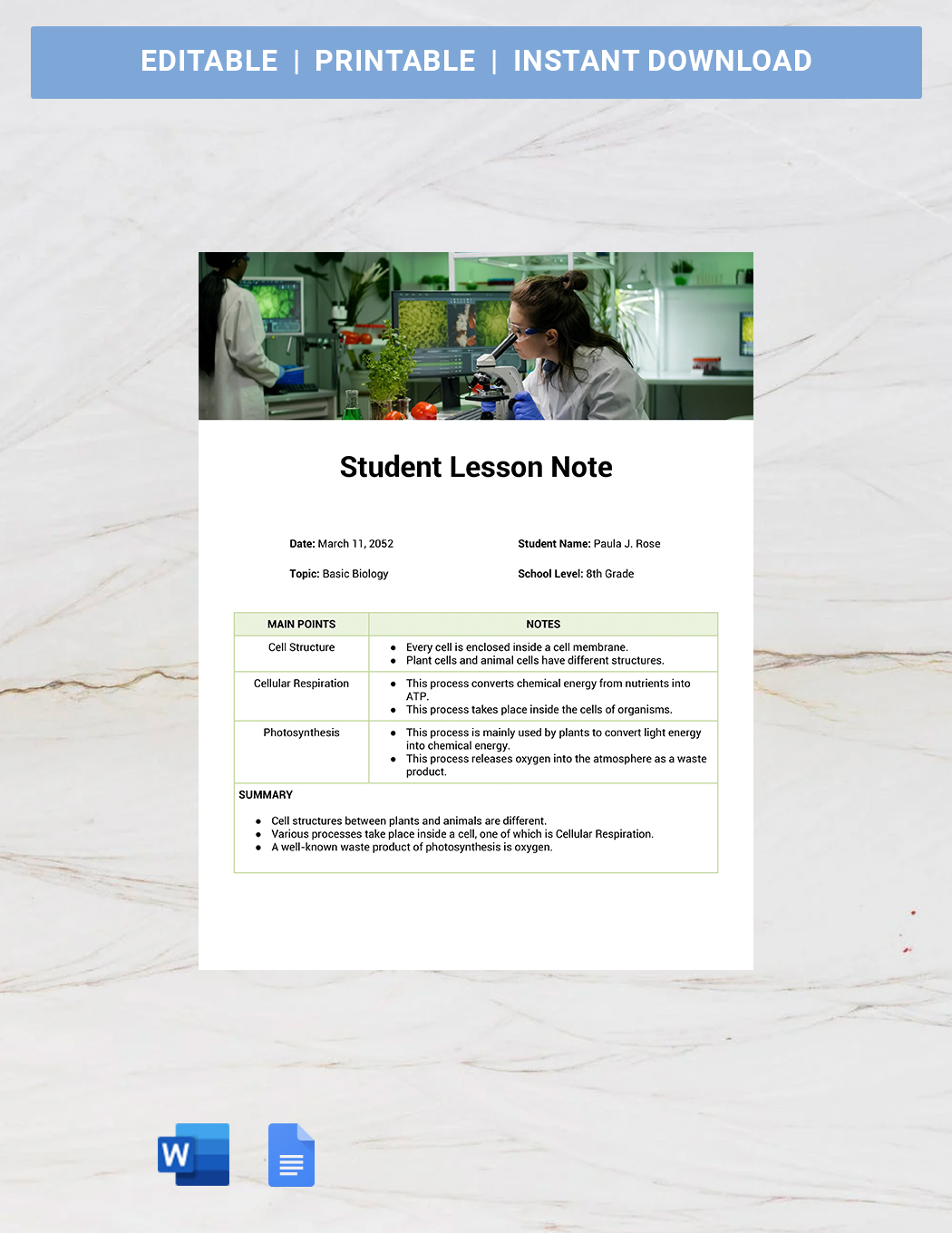 how to write presentation in lesson note