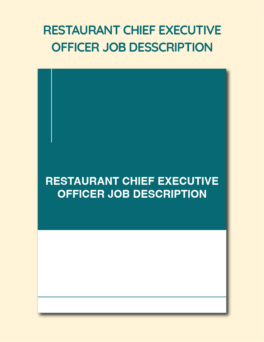 Restaurant Chief Executive Officer Job Description Template
