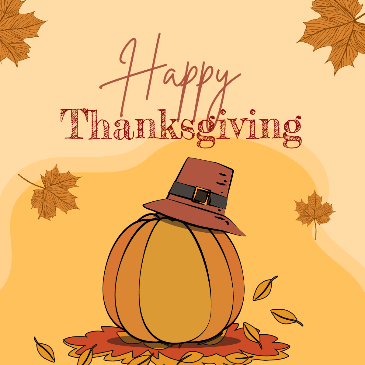 Thanksgiving Day Drawing Vector Template