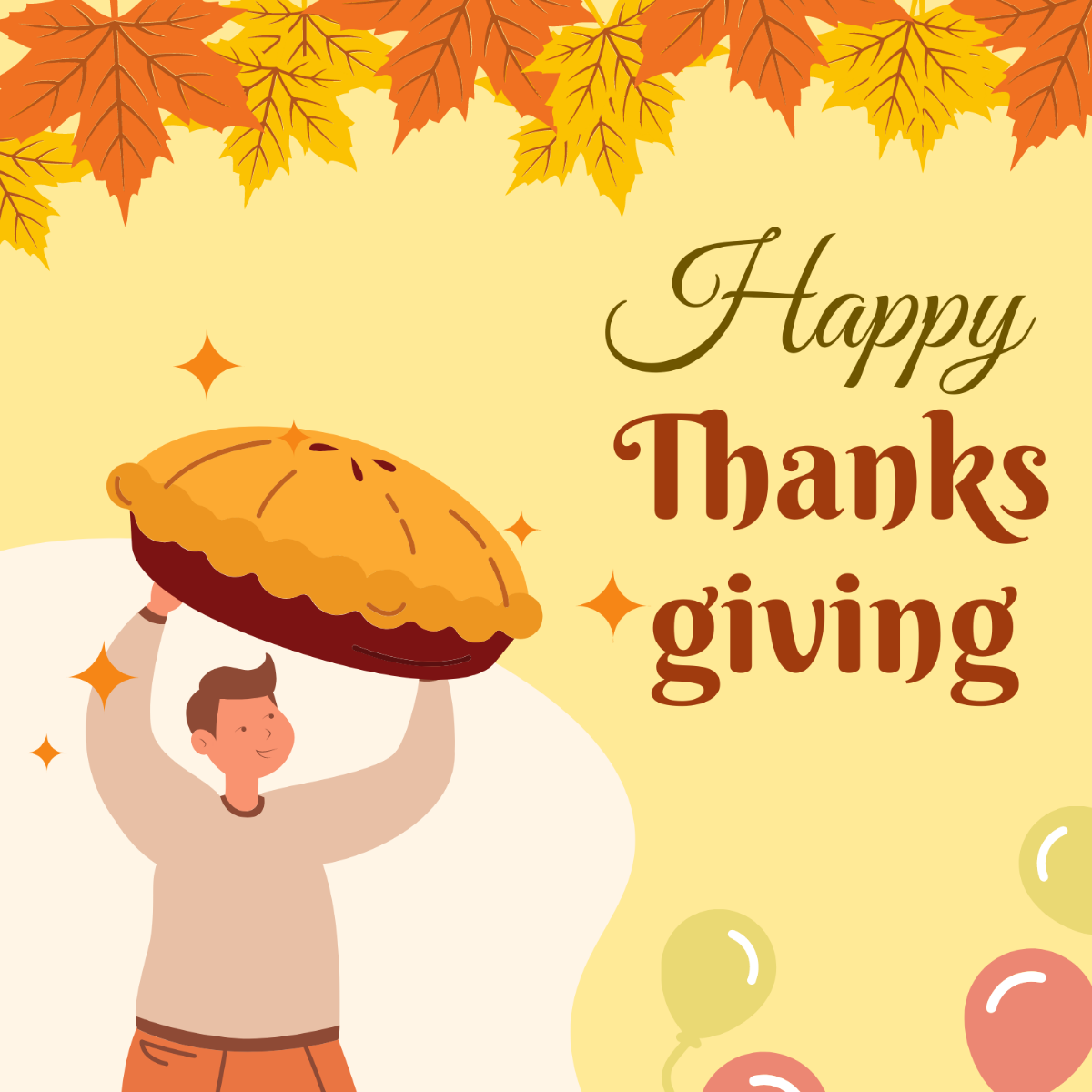 Thanksgiving Day Celebration Vector Template