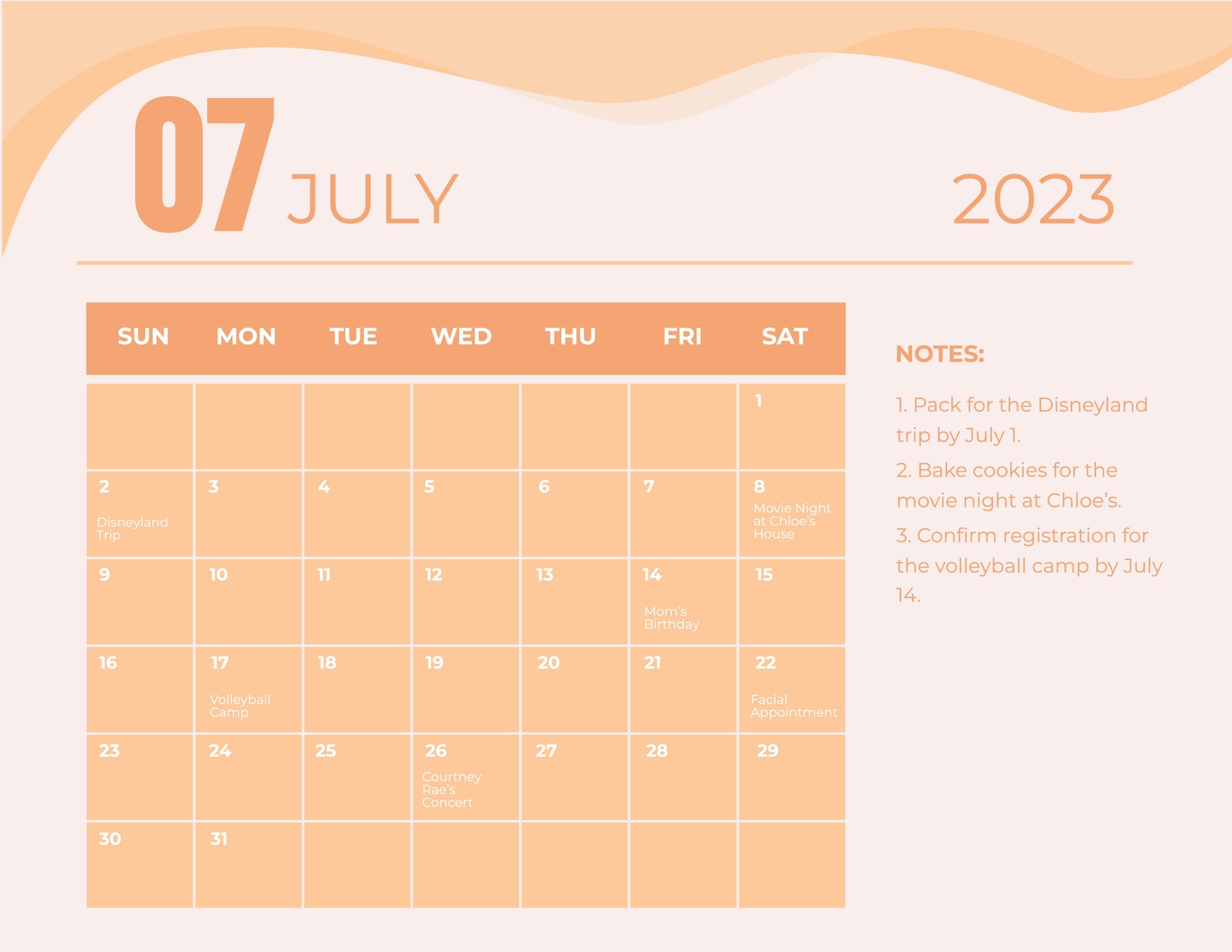 Blue July 2023 Calendar Template EPS Google Docs Google Sheets Illustrator JPG Excel 