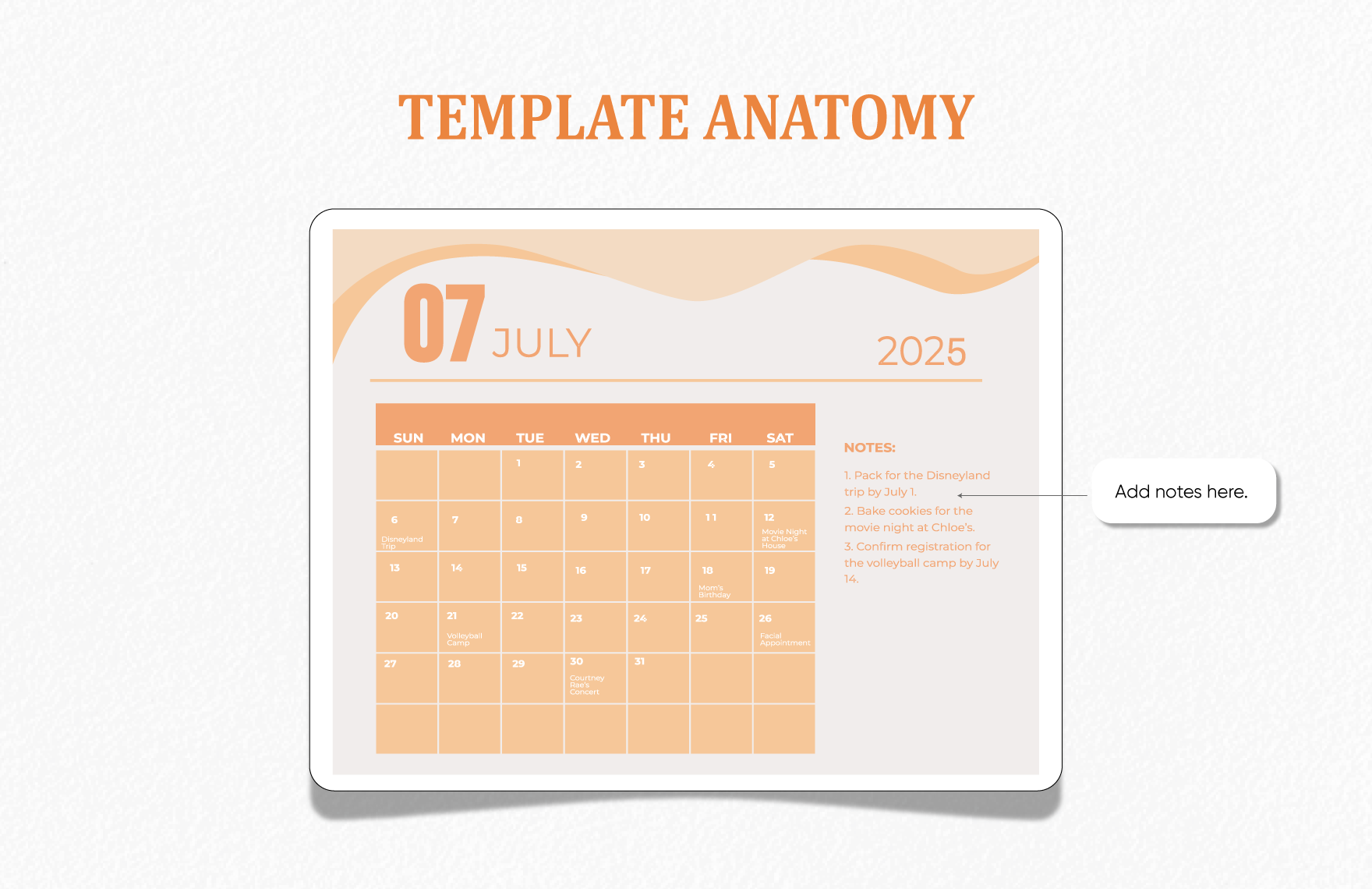 July 2025 Calendar Template