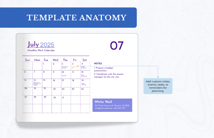 July 2025 Calendar Template With Holidays