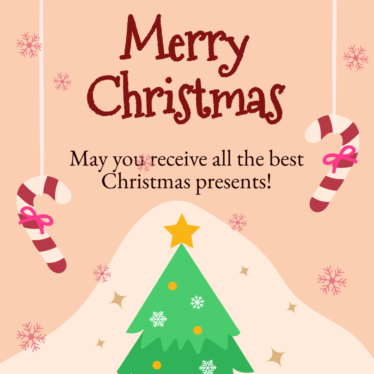 Christmas Greeting Card Vector Template