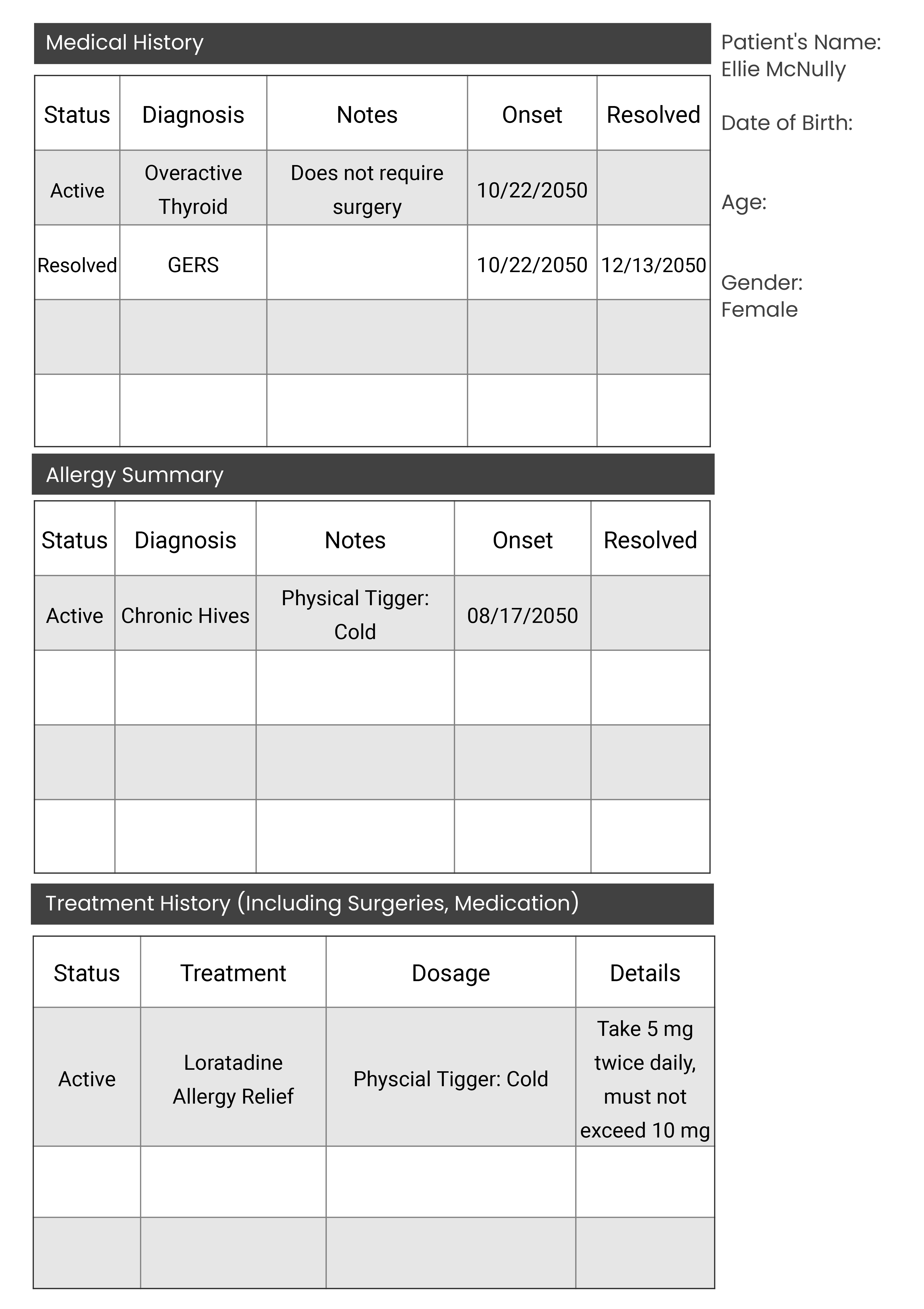 FREE Patient Chart Template Download In Word Excel PDF Illustrator 