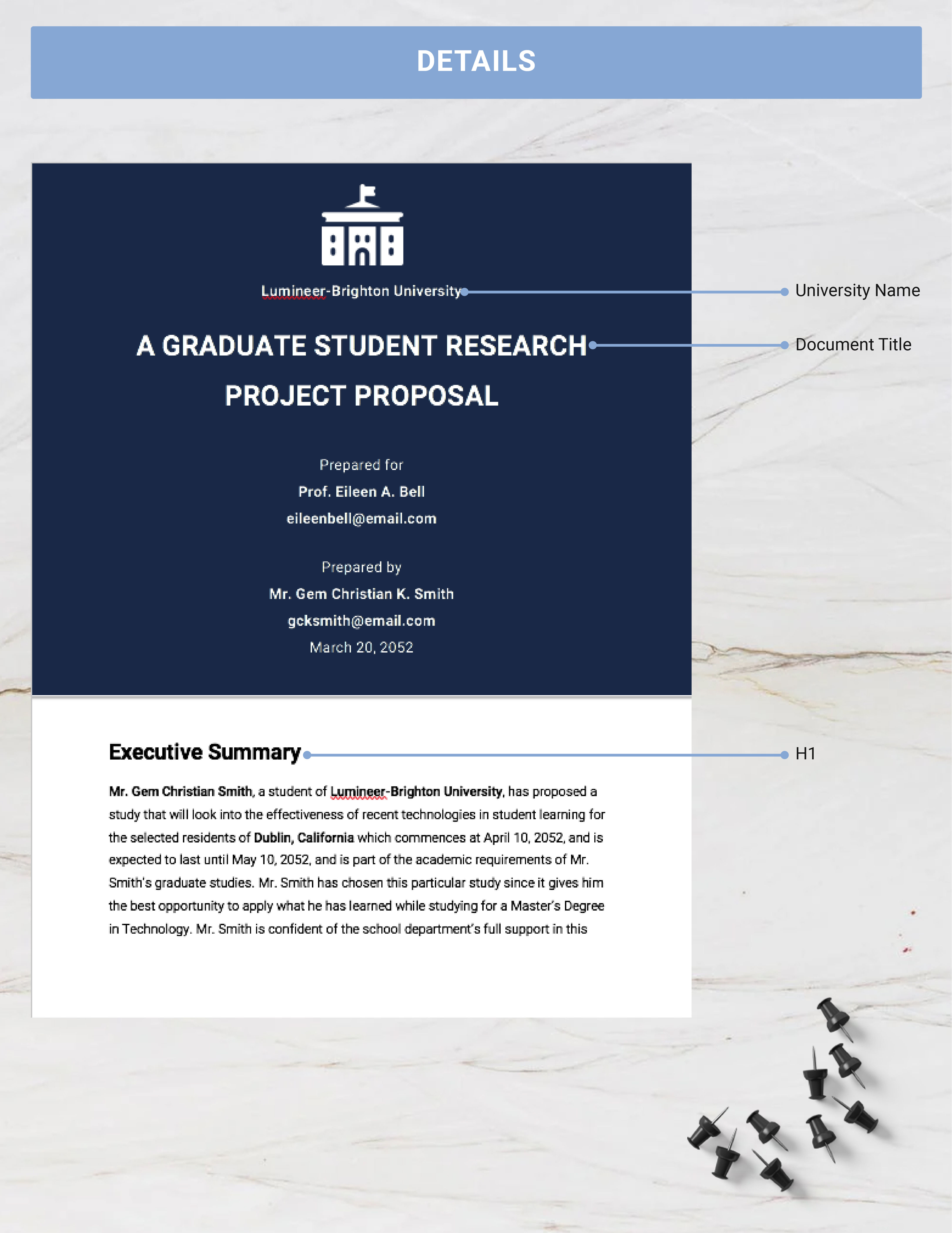 Graduate Student Project Proposal - Google Docs, Word, Apple Pages ...