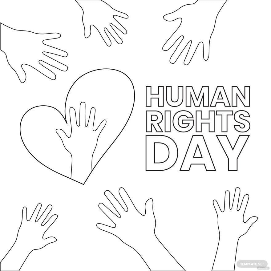 Human Rights Day Drawing Vector