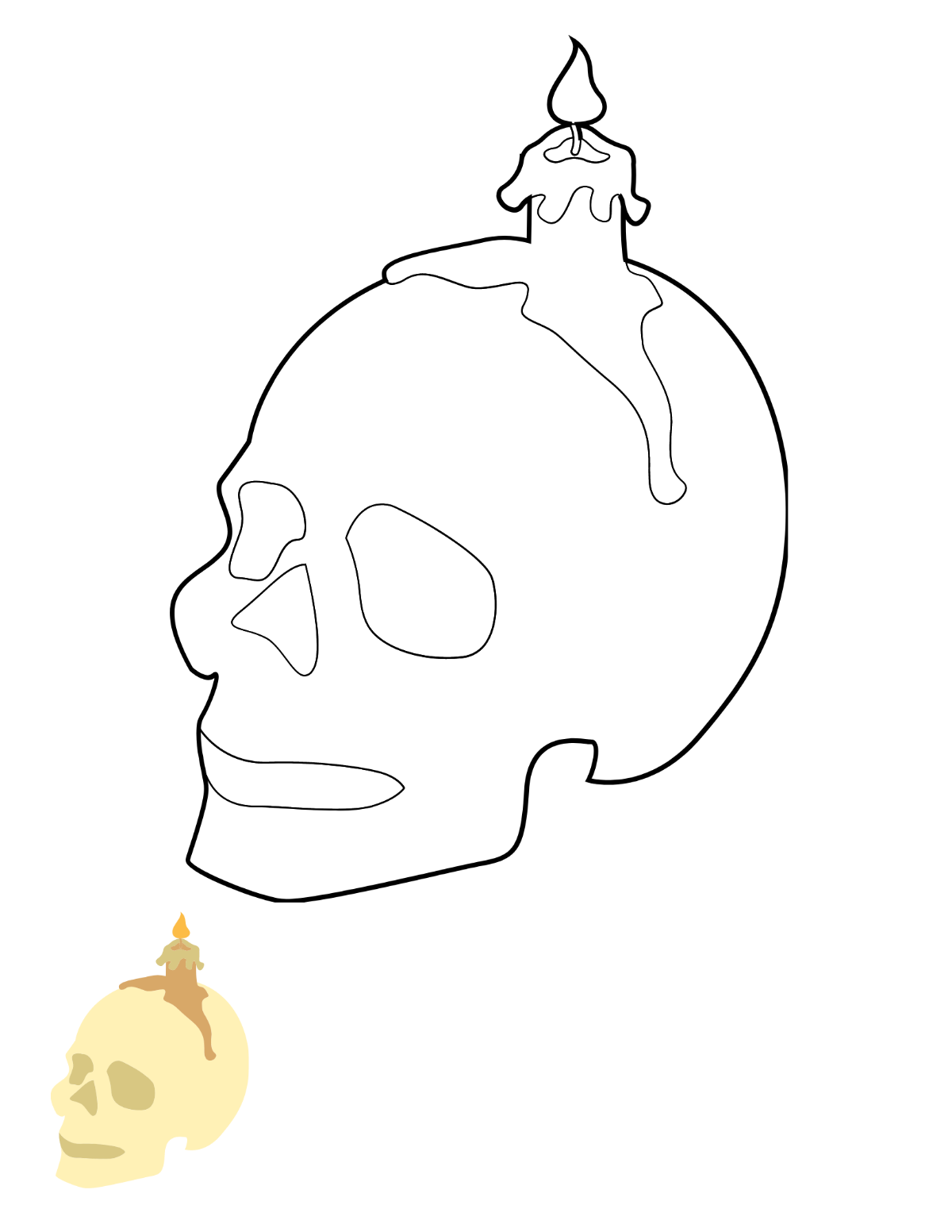 Halloween Skull Coloring Pages Template