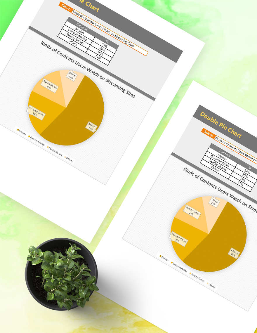 Double Pie Chart Google Sheets, Excel