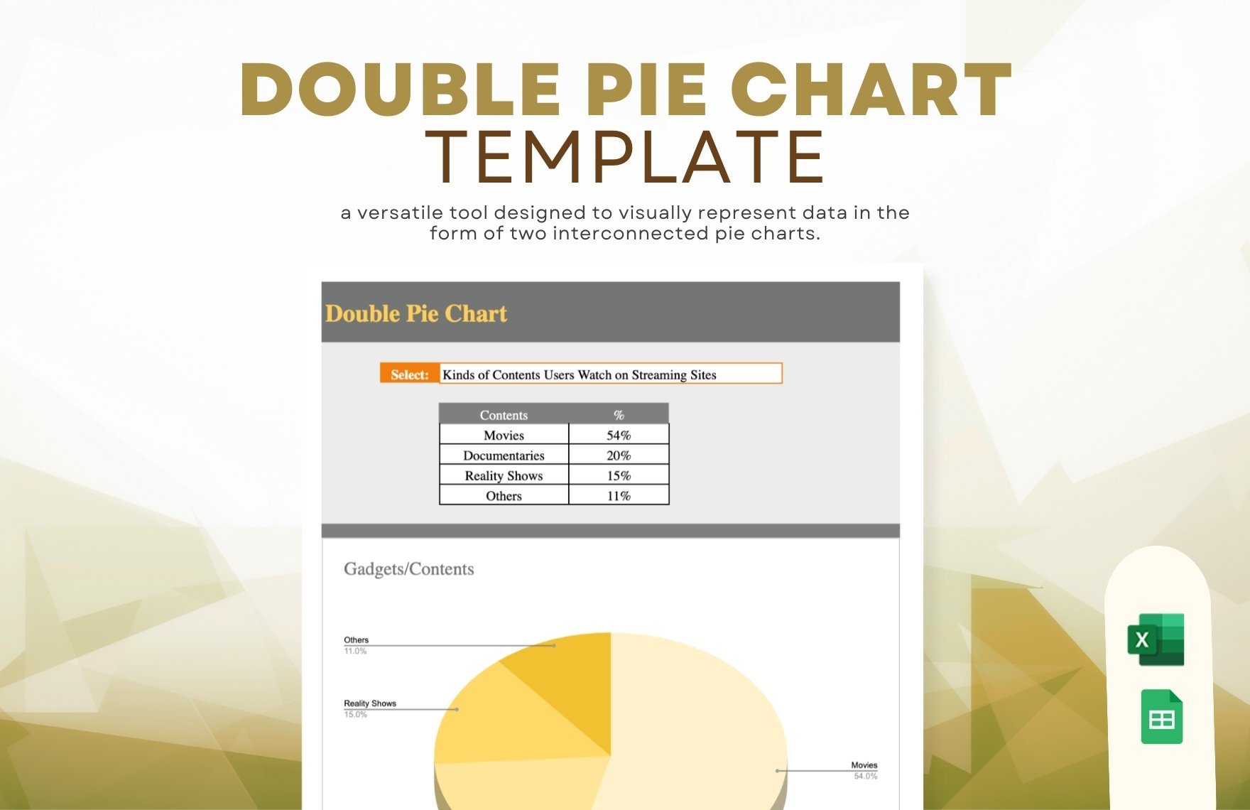Free Double Pie Chart Template in Excel, Google Sheets