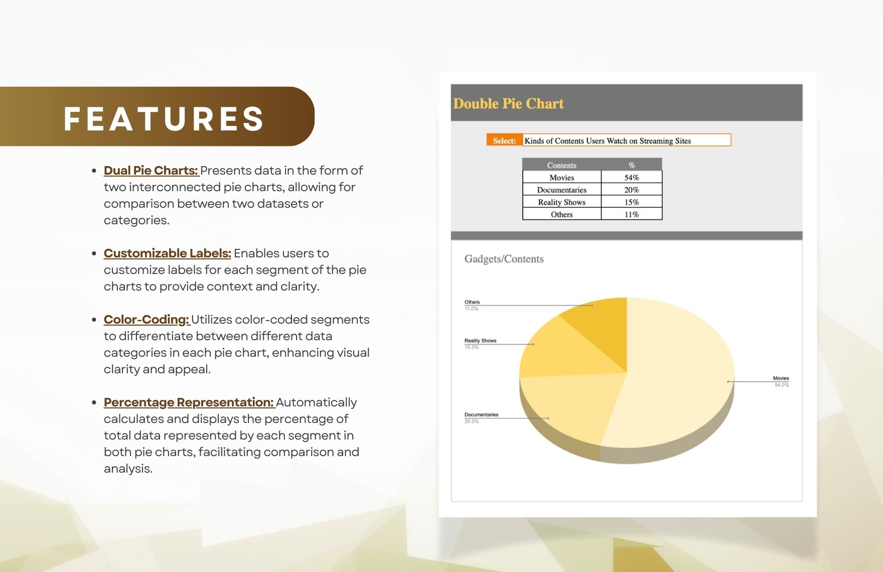 Double Pie Chart Template