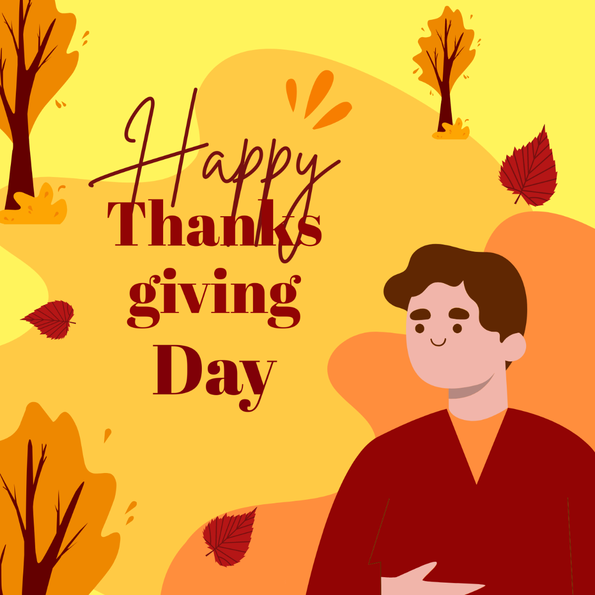 Happy Thanksgiving Day Illustration Template