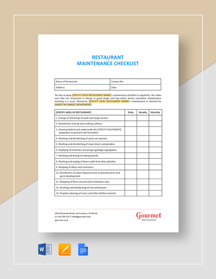 FREE Restaurant Inventory Templates - PDF | Word (DOC) | Excel | Google ...