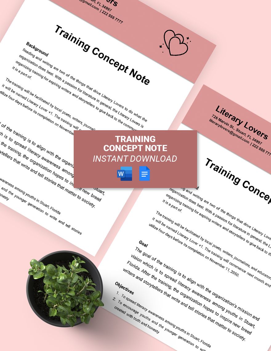 Training Concept Note Template