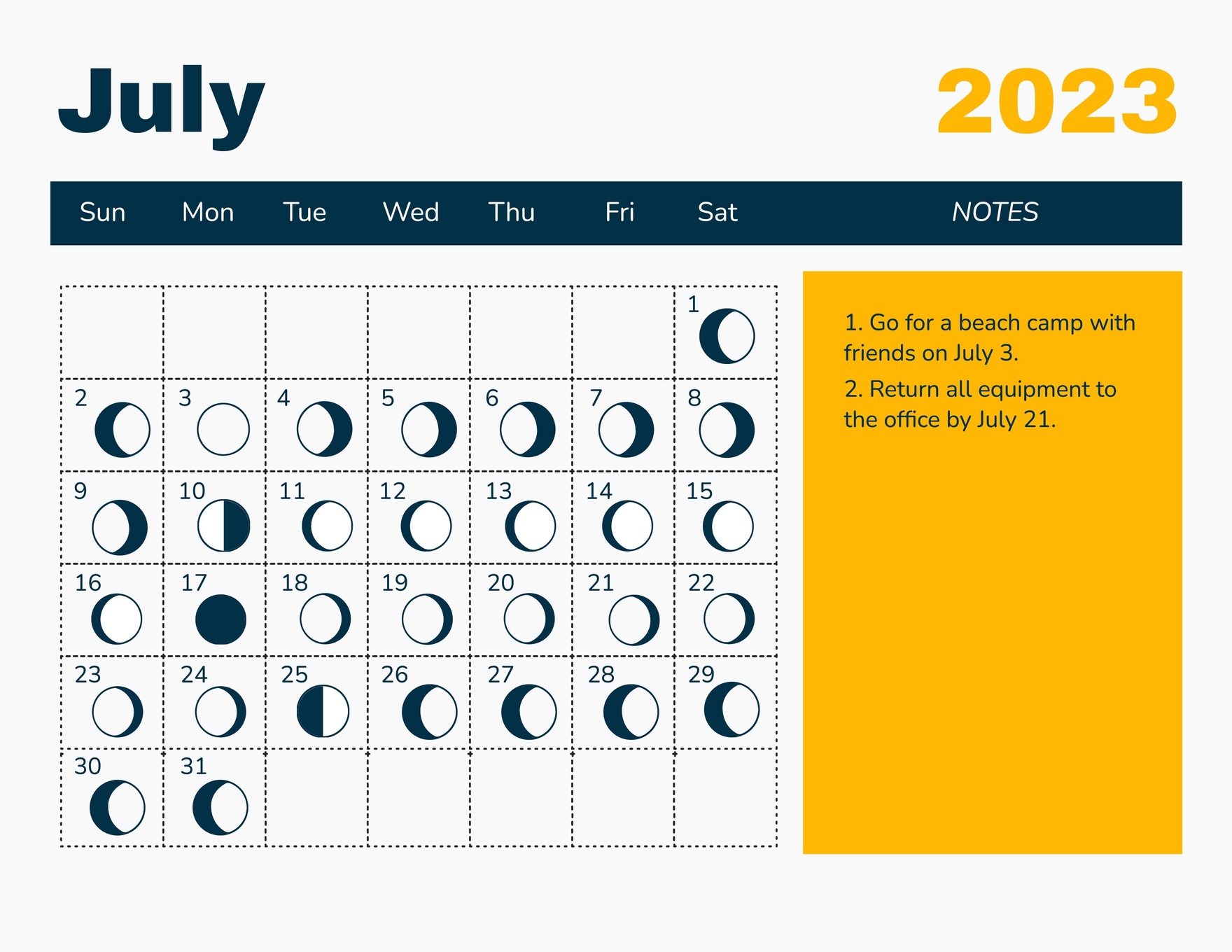 March 2023 Calendar Template With Moon Phases Google Docs 